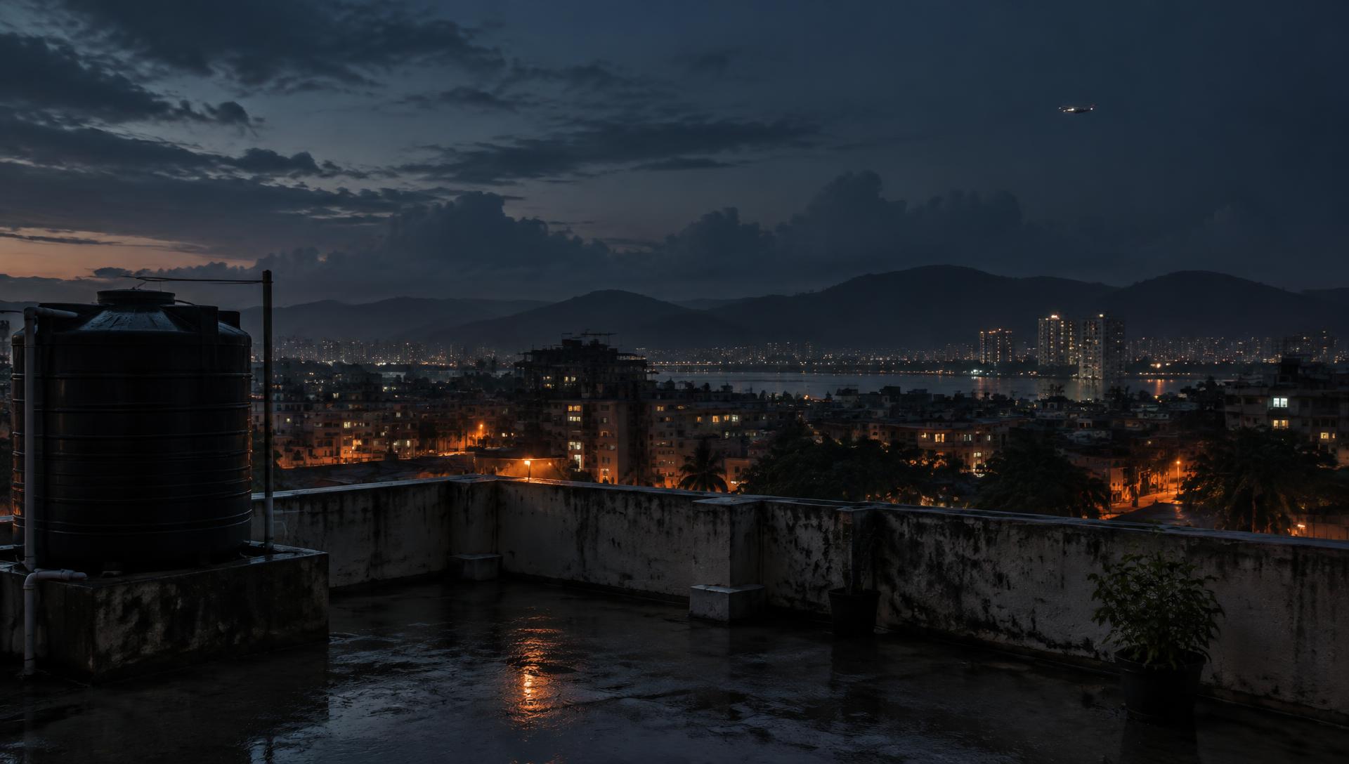 Rooftop at night